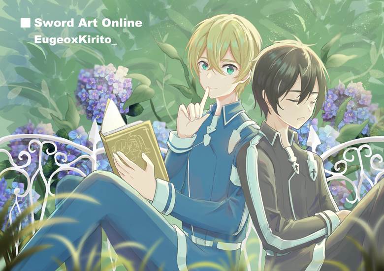 Eugeo/Kirito, sword art online, Eugeo, kirito, hydrangea, Sword Art Online 100+ bookmarks