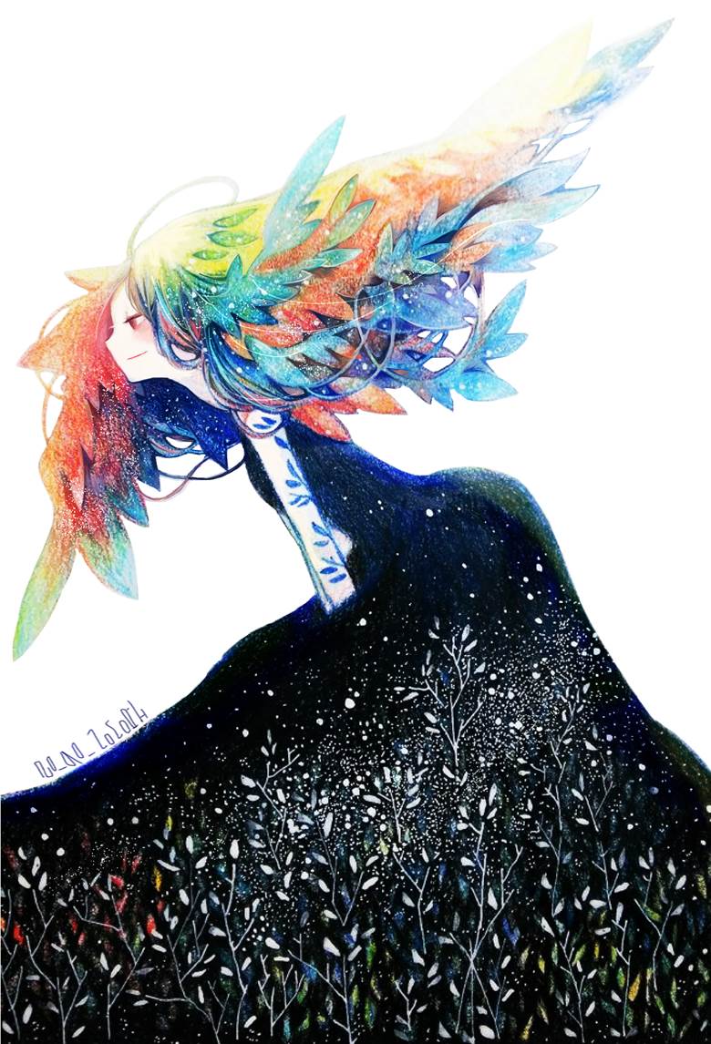 今会いたいな|のもり的彩色铅笔手绘插画图片