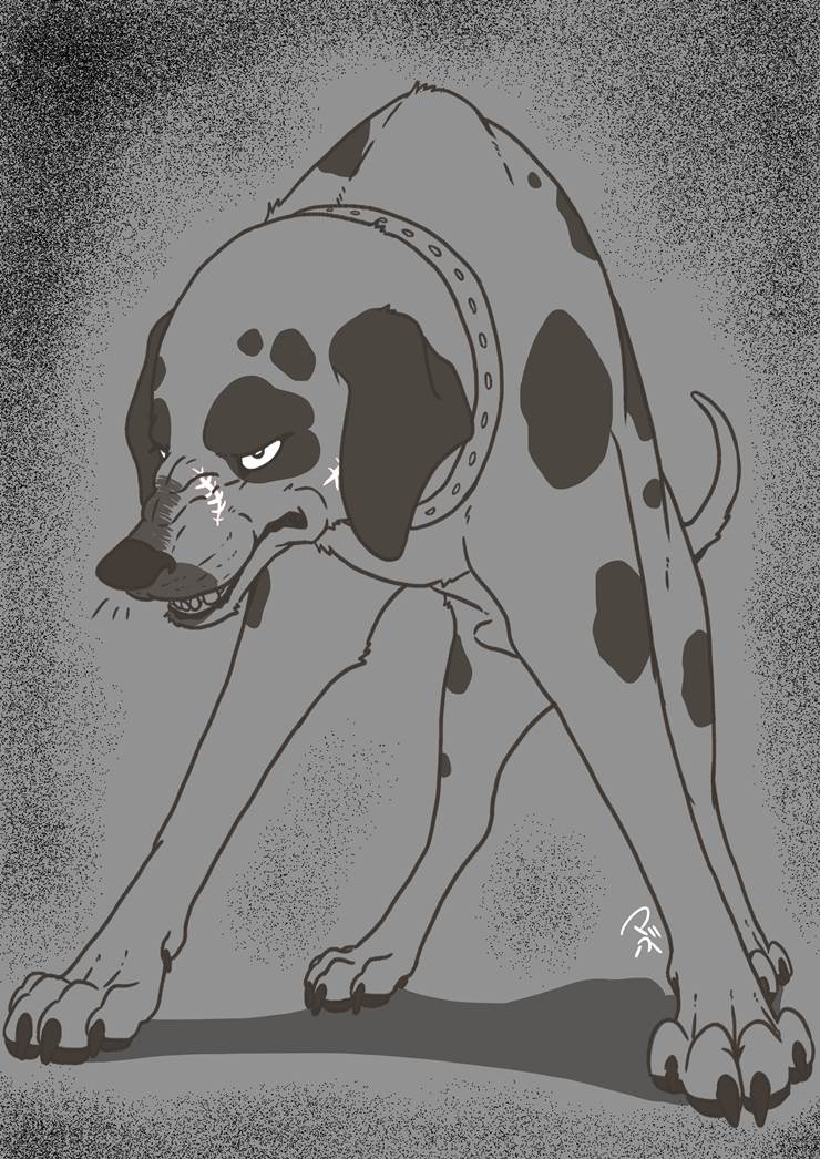 虎克|插画师つぶ(裂肉齿)的狗类动物插画图片