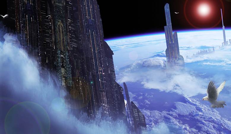 原创, 风景, background, 概念艺术, universe, city, earth