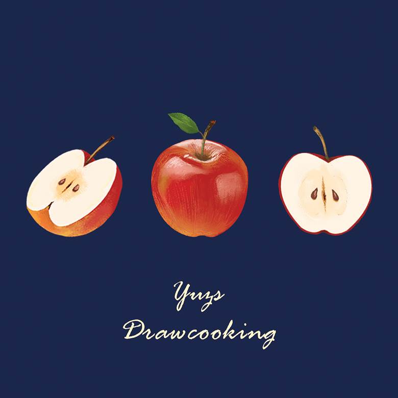 苹果(りんご )|YUZ的苹果插画图片