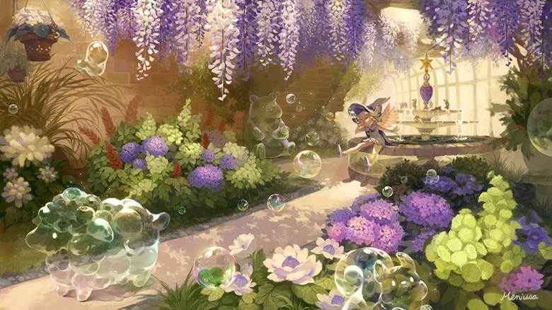 原创, garden, flower, wisteria, 紫阳花, 肥皂泡, fountain, Original 500+ bookmarks