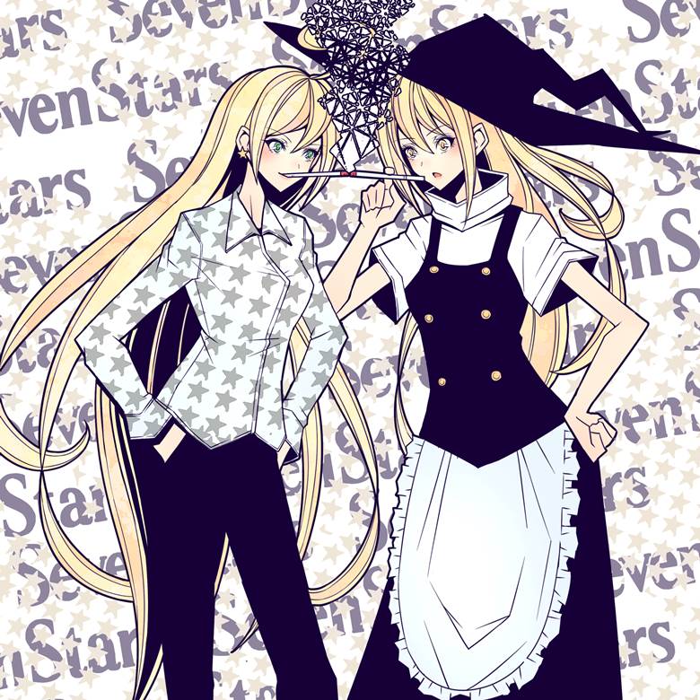 marisa, 东方, tobacco, 香烟, girl smoking