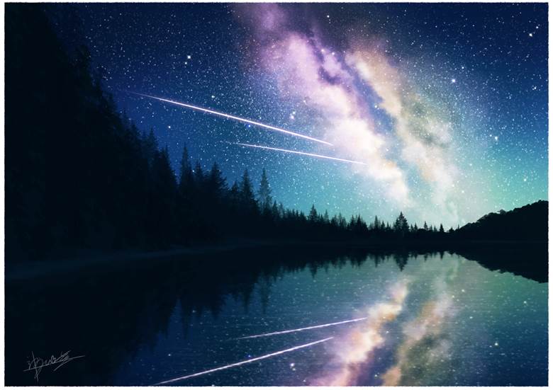 天の川|神永睦的银河星空P站插画图片