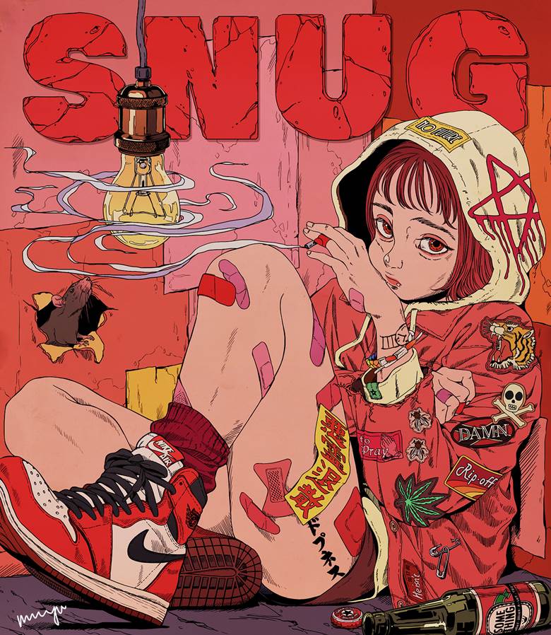 SNUG|mugu的运动鞋少女插画图片