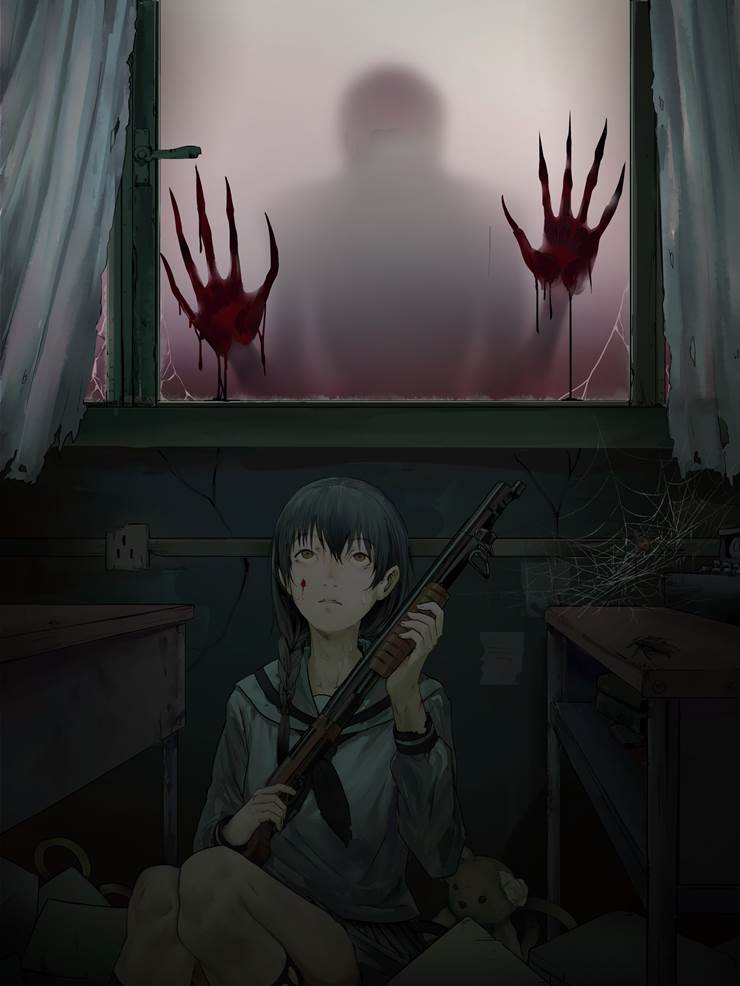 original, curtain, 水手服, 再怎么挣扎都是绝望, 怪物, 这什么鬼好可怕, 卧槽美哭, 透过玻璃, 恐怖