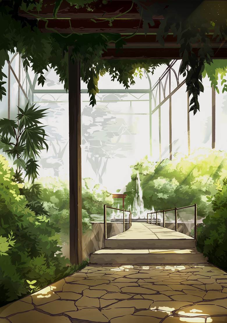 植物园|天水雫的桥梁风景插画图片