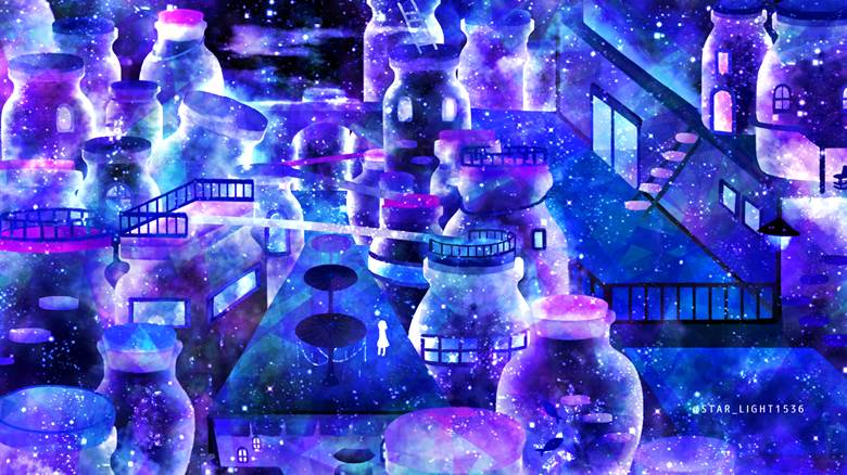 插画, 原创, town, glass bottle, 玻璃之中, bottled, Original 300+ bookmarks