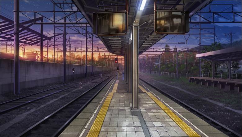 駅ホーム背景|nzwt的Pixiv高清风景插画图片