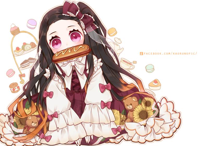 灶门祢豆子, 鬼灭之刃, 女孩子, 洛丽塔, Demon Slayer: Kimetsu no Yaiba 1000+ bookmarks, so cute