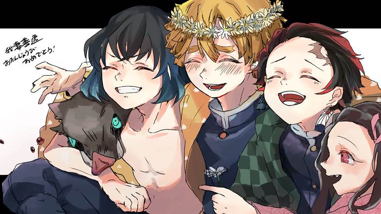 鱼糕队, Zenitsu Agatsuma, 鬼灭之刃, 灶门炭治郎, Demon Slayer: Kimetsu no Yaiba 1000+ bookmarks