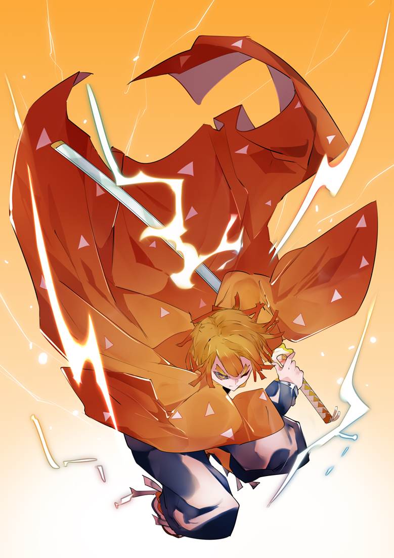 鬼灭之刃, Zenitsu Agatsuma, Demon Slayer: Kimetsu no Yaiba 1000+ bookmarks