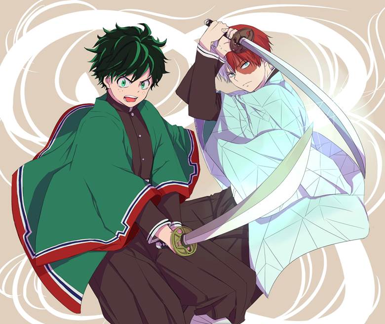 My Hero Academia, Izuku Midoriya, Shoto Todoroki, Demon Slayer: Kimetsu no Yaiba, My Hero Academia 100+ bookmarks