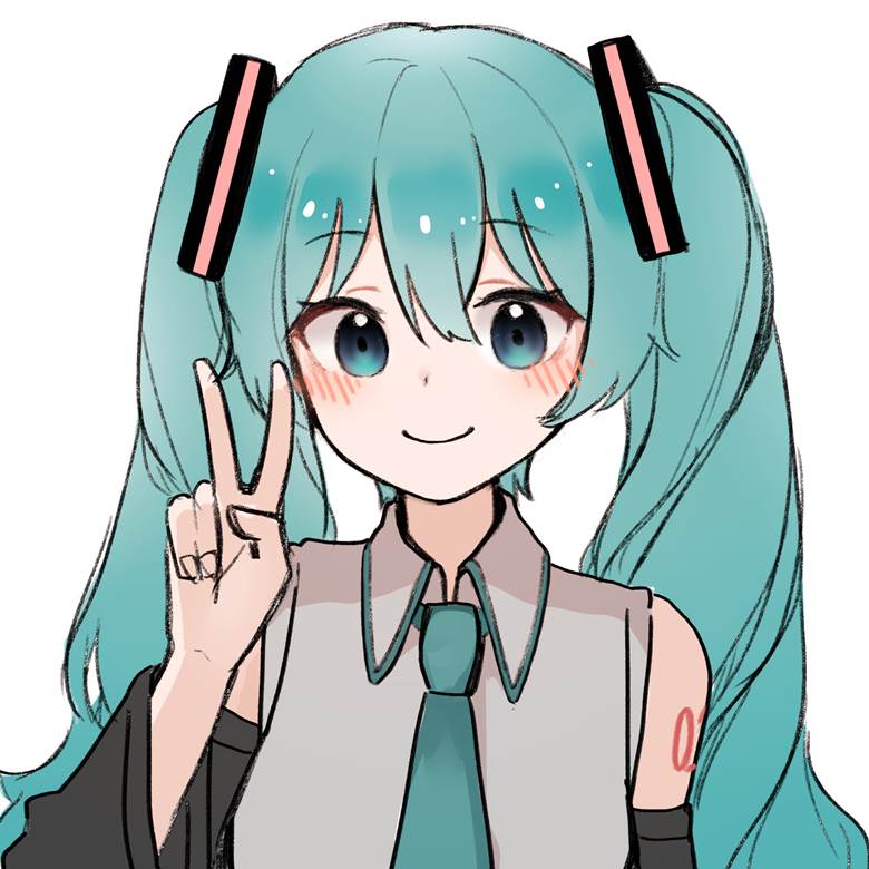 hatsune miku, peace sign, Vocaloid 500+ Bookmarks