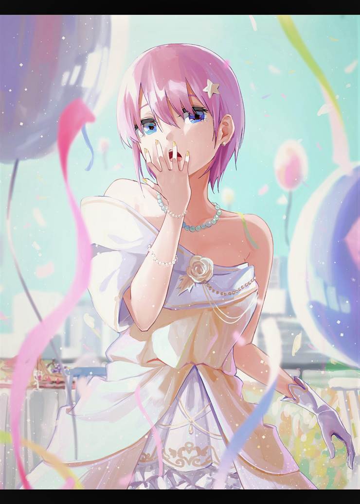 young girl, girl, Ichika Nakano, The Quintessential Quintuplets, balloon, The Quintessential Quintuplets 1000+ bookmarks, wedding dress