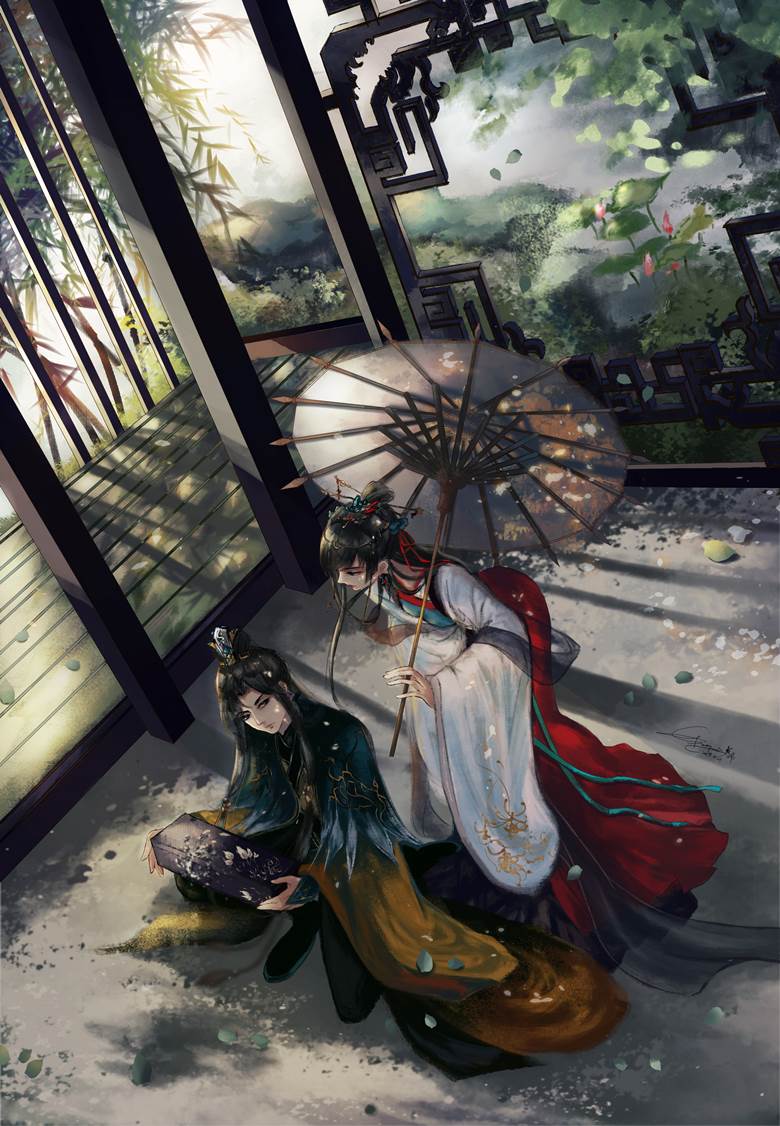男孩子, 女孩子, 原创, original, 风景, background, 古风, ink painting, ink painting
