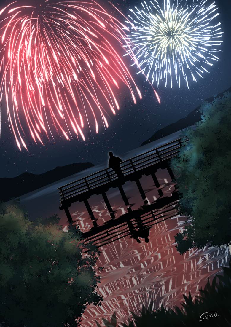original, background, scenery, summer, fireworks