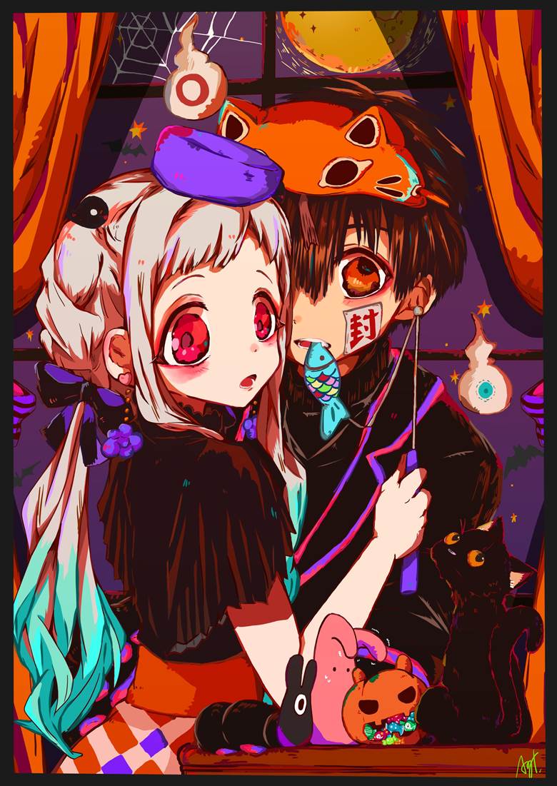 ハロウィン花宁agt的地缚少年花子君插画图片