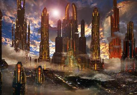 original, scenery, background, concept art, sky, city, clouds