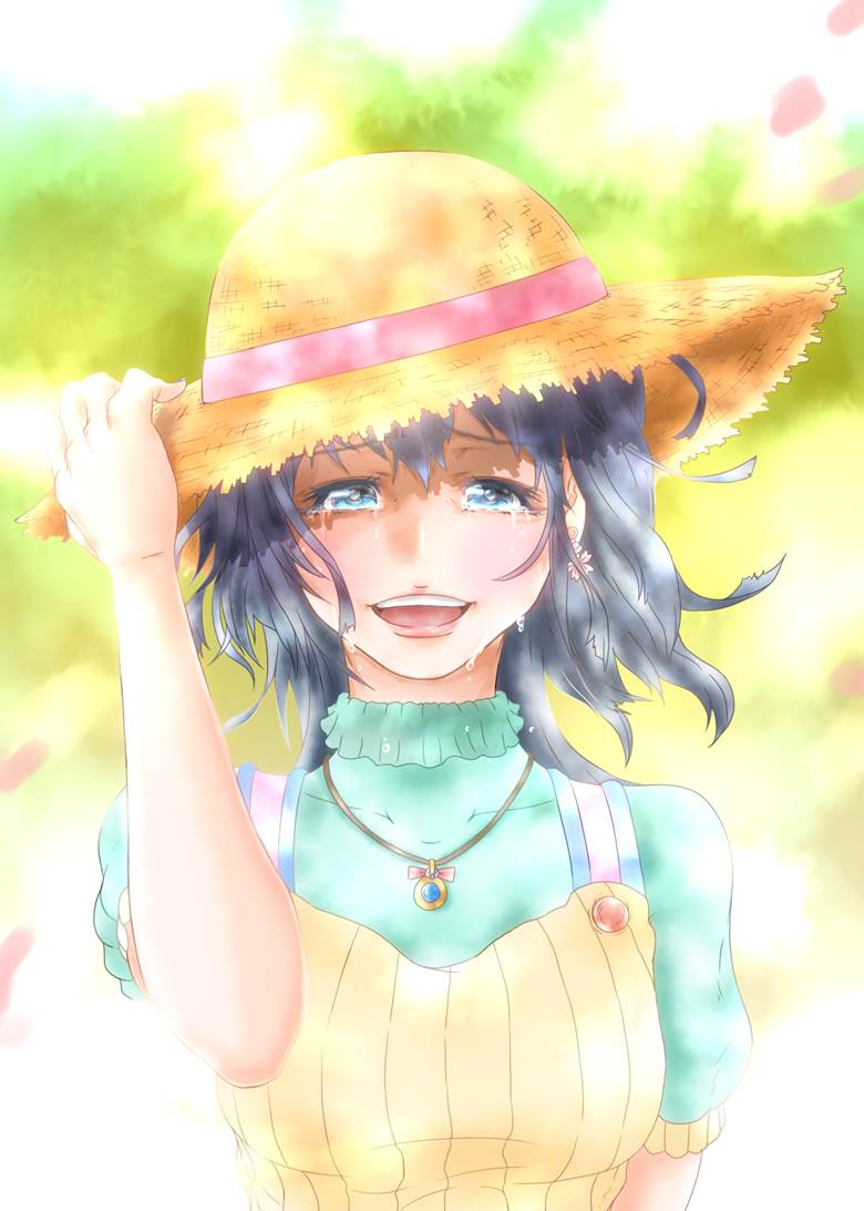夏の终わり|なべっち的草帽少女插画图片
