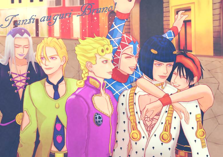 Bruno Bucciarati, JoJo的奇妙冒险, 乔鲁诺·乔巴拿, Narancia Ghirga, 盖多·米斯达, Leone Abbacchio, Pannacotta Fugo, 黄金之风