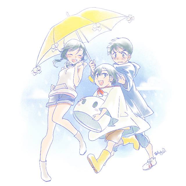 一张WeatheringWithYou,长靴,天气之子,森岛帆高,天野阳菜,天野凪,新海诚绘画图片