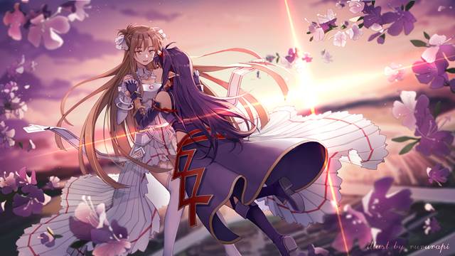 sword art online, Asuna Yuuki, asuna, yuuki, Yuuki/Asuna, sunset, Sword Art Online 1000+ bookmarks