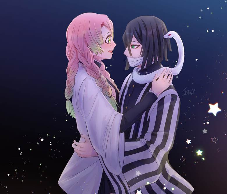 Demon Slayer: Kimetsu no Yaiba, Mitsuri Kanroji, Obanai Iguro, ObaMitsu, Demon Slayer: Kimetsu no Yaiba 1000+ bookmarks
