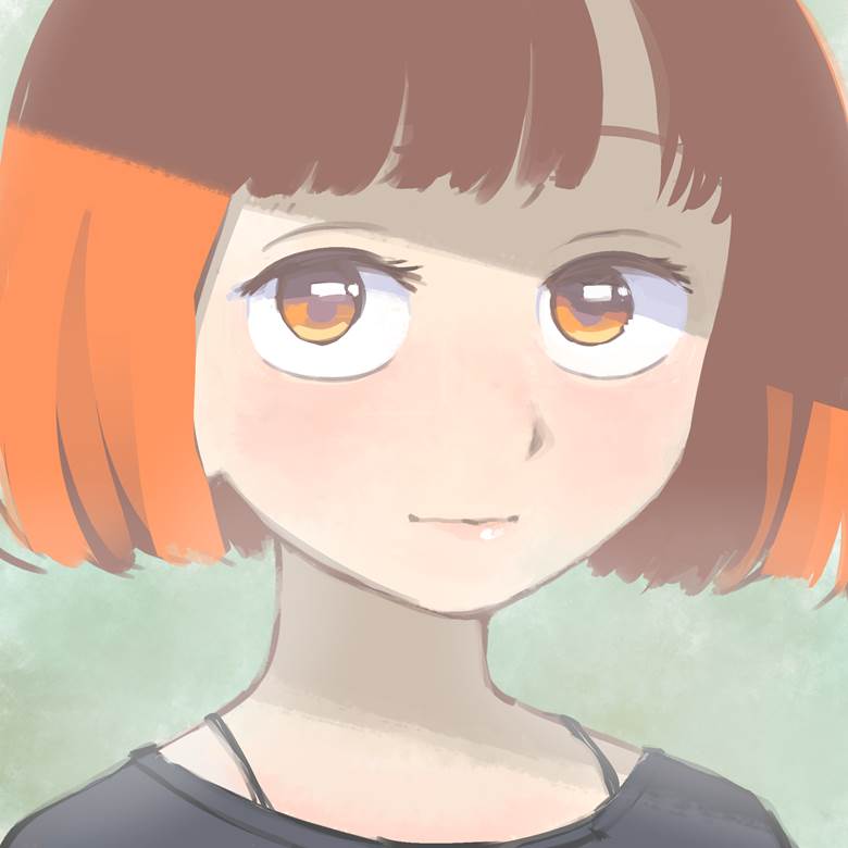 ニコ|オレンジ的波波头女孩pixiv插画图片