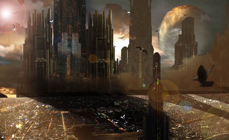 原创, 风景, background, 概念艺术, city, sky, planet