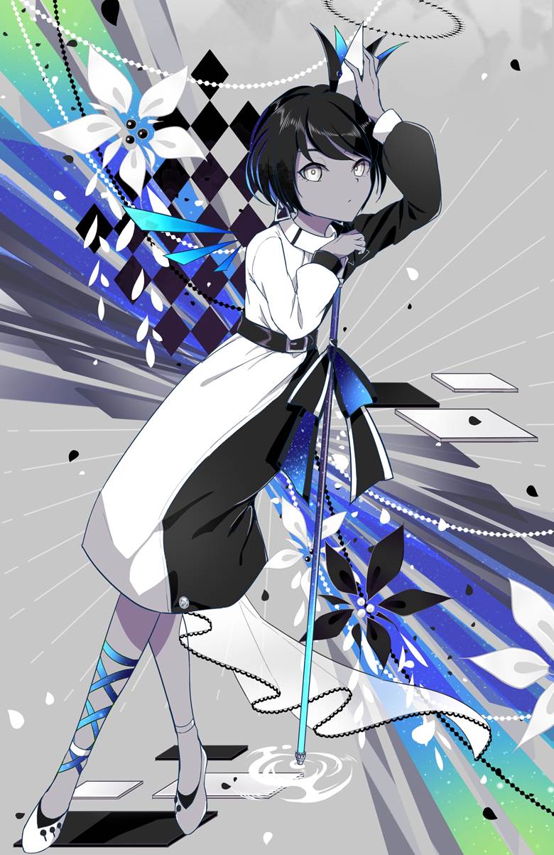 女孩子, 练习, 设计, 洛丽塔, 连衣裙, 黑白, monotone, shirt dress, 蓝