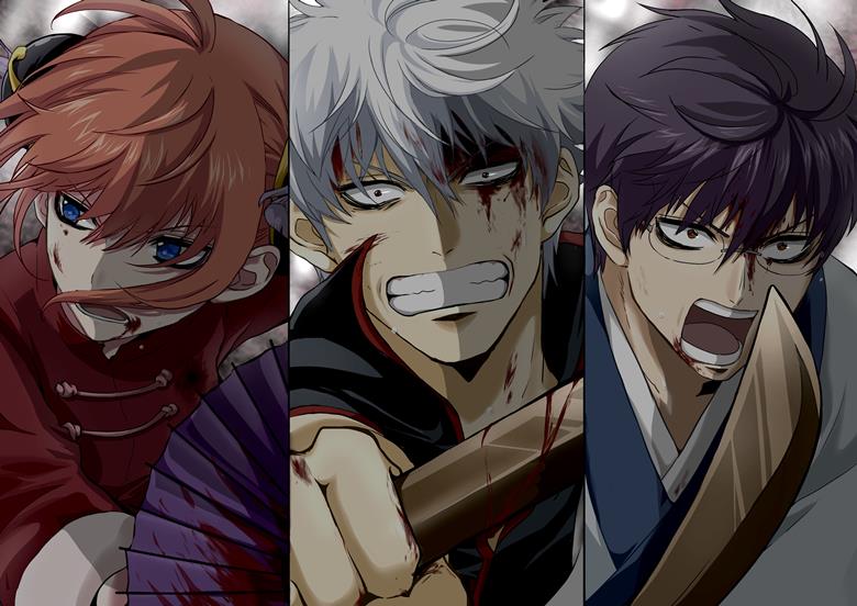 银魂,坂田银时,Shinpachi Shimura,神乐,Yorozuya,受伤,银魂3000