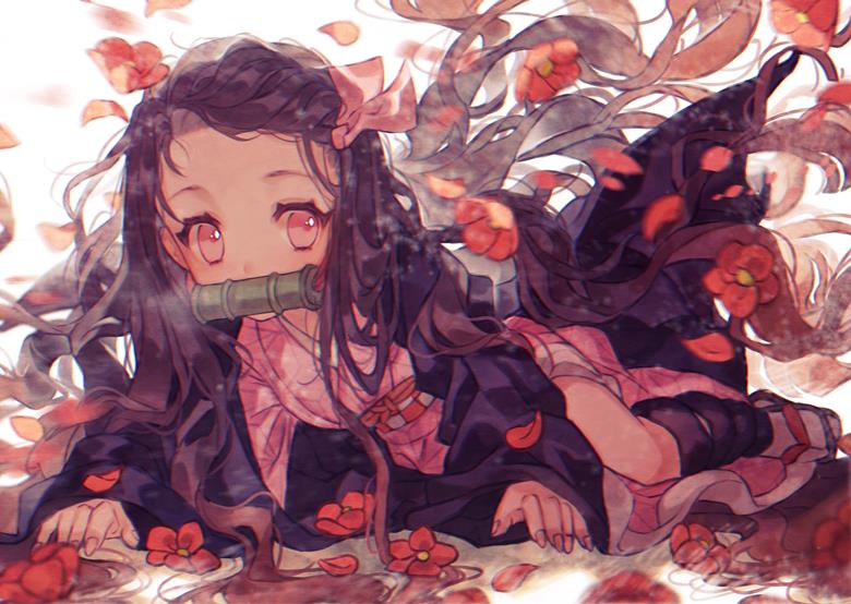 鬼灭之刃, 灶门祢豆子, Demon Slayer: Kimetsu no Yaiba 1000+ bookmarks, camellia flower, wtf this is beautiful, 这作者失踪了