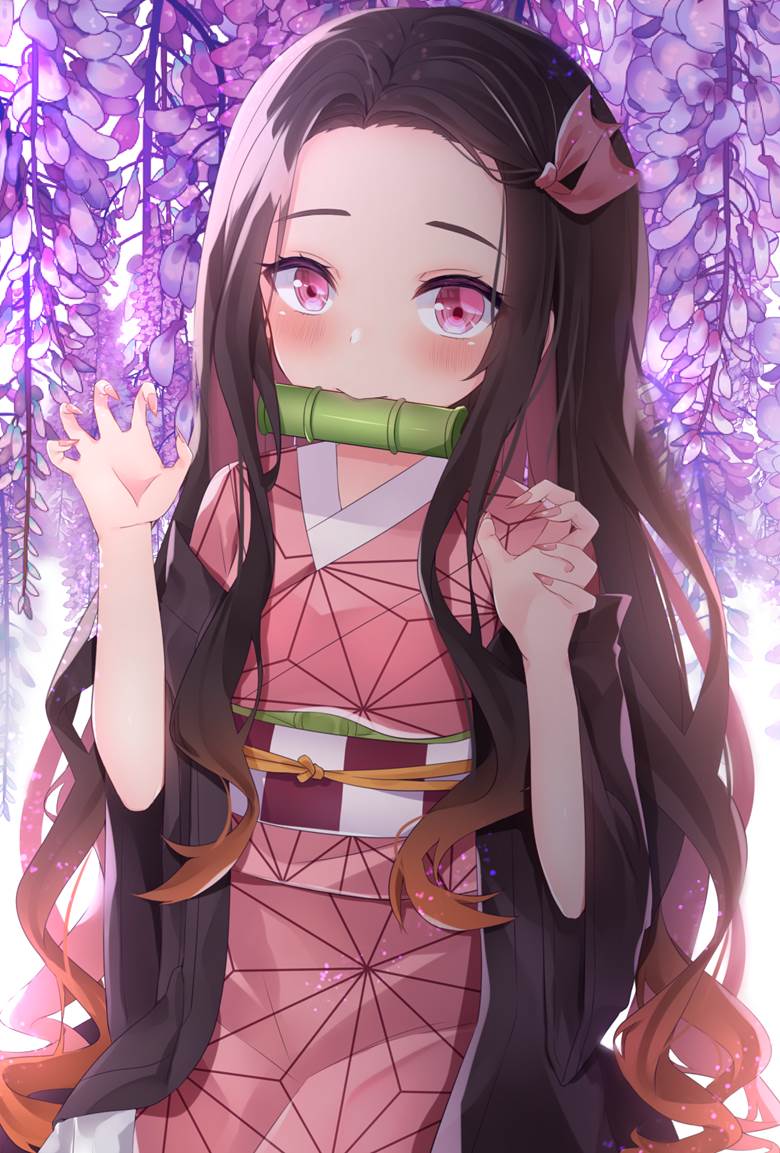 鬼灭之刃, 灶门祢豆子, Demon Slayer: Kimetsu no Yaiba 1000+ bookmarks, 太美了, wisteria