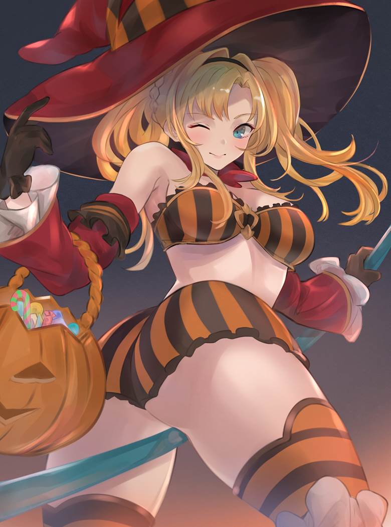 Granblue Fantasy, Granblue Fantasy, Zeta, halloween, Zeta (Granblue), Granblue Fantasy 1000+ bookmarks, wink, witch