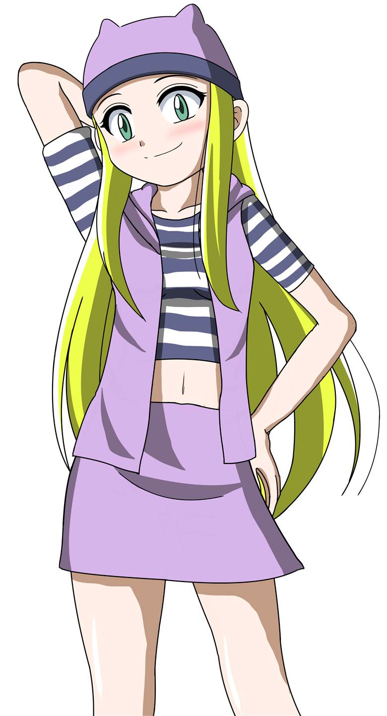 digimon frontier, Zoe Orimoto, midriff, blonde hair