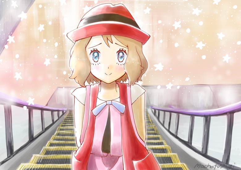 莎莉娜（宝可梦动画）, 精灵宝可梦, 宝可梦XY, airport, XYZ series, Pokemon 100+ bookmarks, short hair Serena, hands behind back, 莎莉娜(宝可梦训练师), 小智×莎莉娜