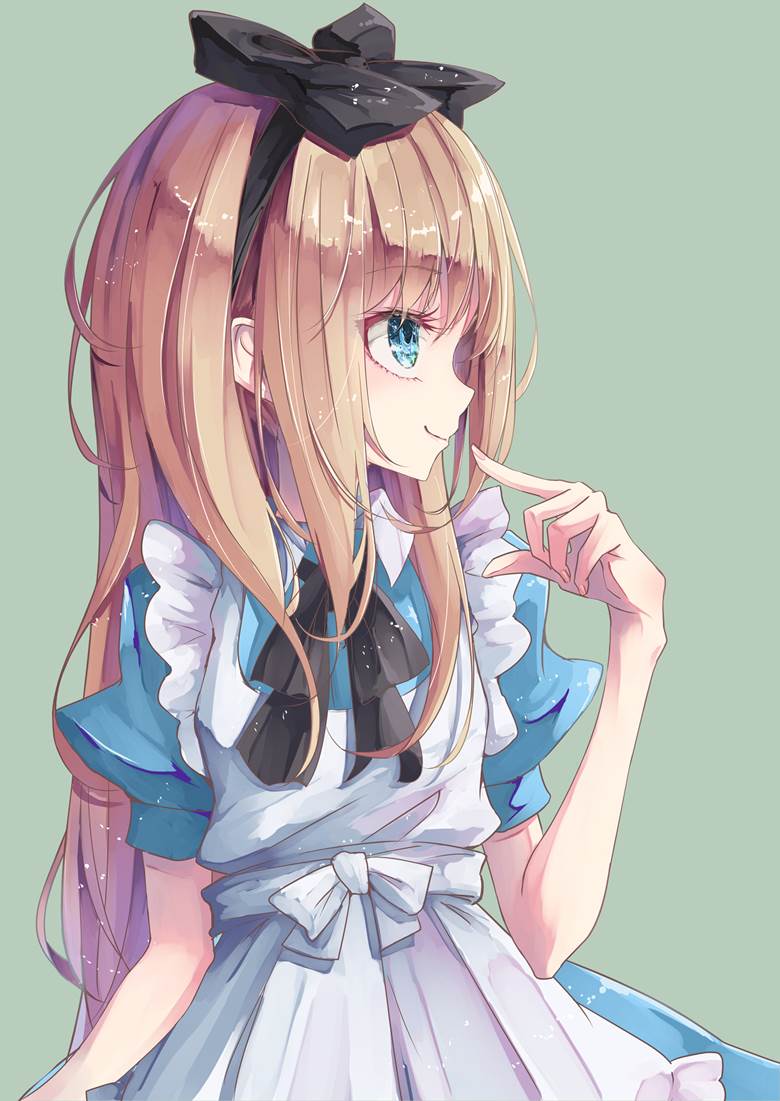 爱丽丝, 金发, blue eyes, string ribbon, 连衫围裙, 爱丽丝梦游仙境