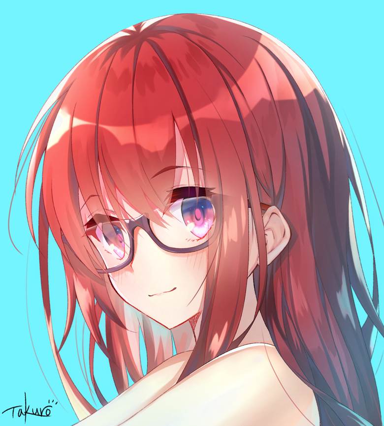 茶发眼镜っ娘takuro的眼镜美少女插画图片