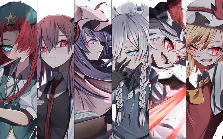 东方Project, 东方, 红美铃, 小恶魔(东方Project), 帕秋莉·诺蕾姬, sakuya izayoi, 蕾米莉亚·斯卡蕾特, 芙兰朵露・斯卡蕾特, 东方project1000收藏