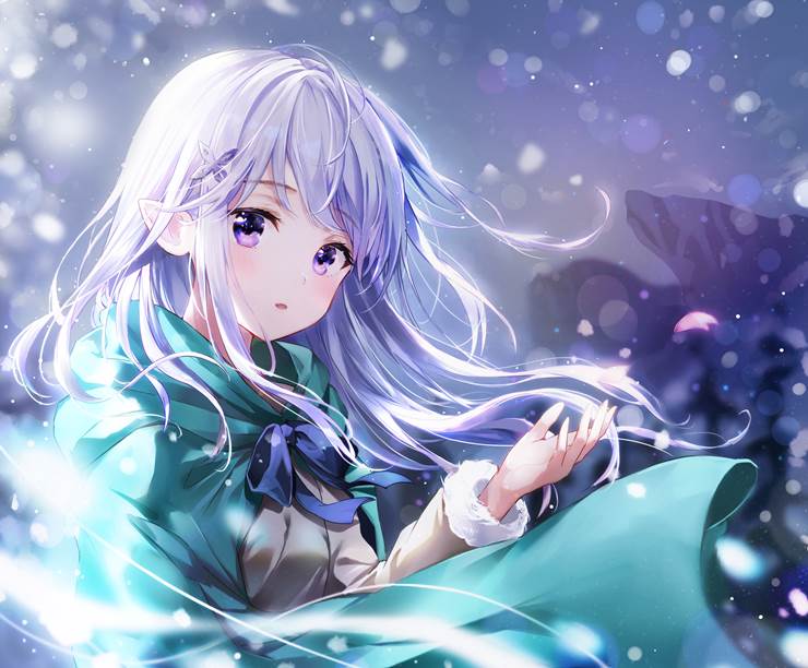 冬天,小女孩,爱蜜莉雅,艾蜜莉亚,雪图片