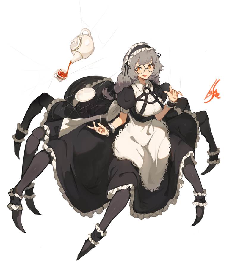 原创, 女孩子, 魔物娘, spider, arachne, spider girl, spider woman, 女仆