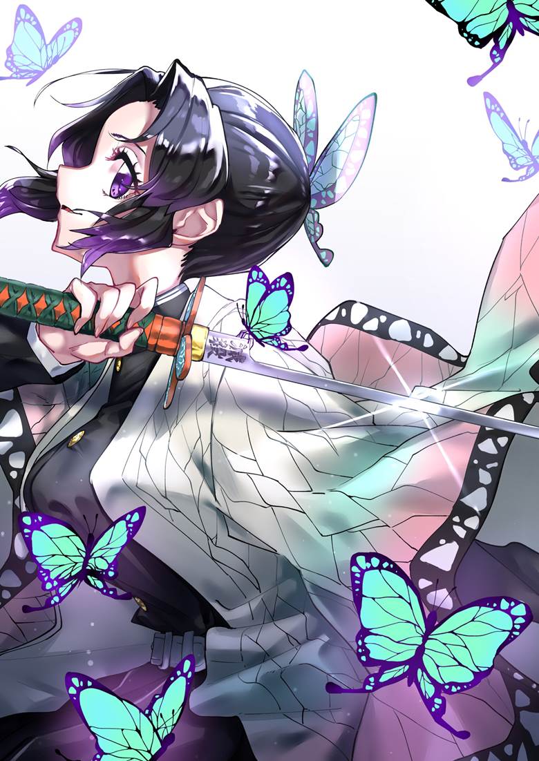 Shinobu Kochou, Demon Slayer: Kimetsu no Yaiba, Demon Slayer 500+ bookmarks, girl warrior