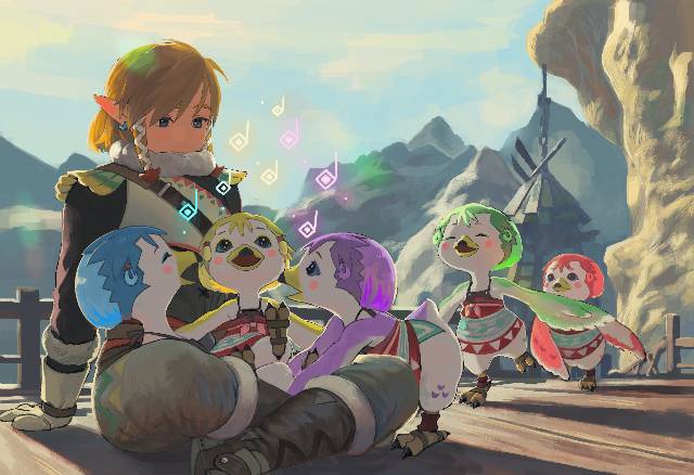 the legend of zelda, Breath of the Wild, Rito tribe, Link (Breath of the Wild)