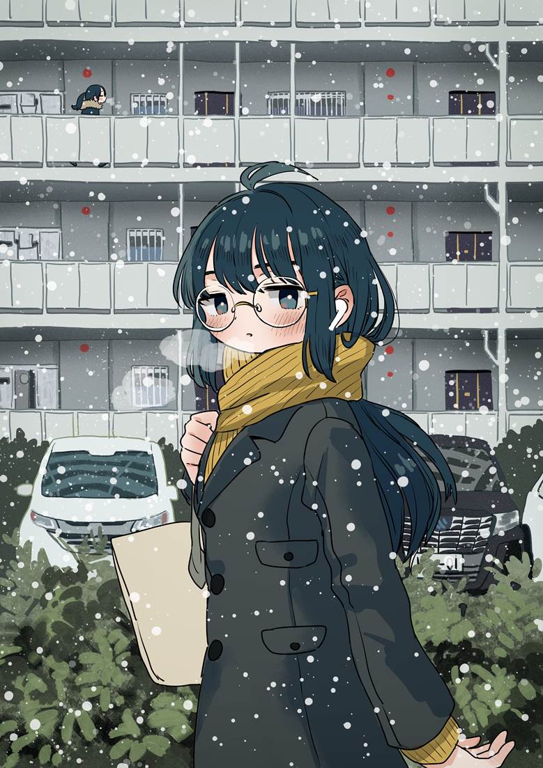 Passing|zinbei的下雪插画图片