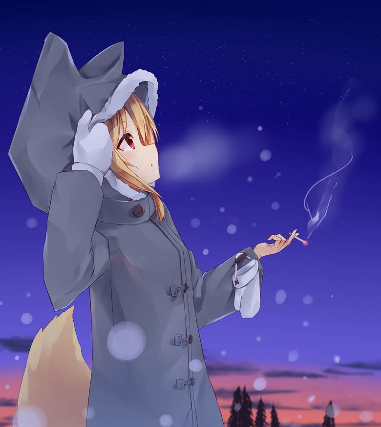 兽耳, 女孩子, 香烟