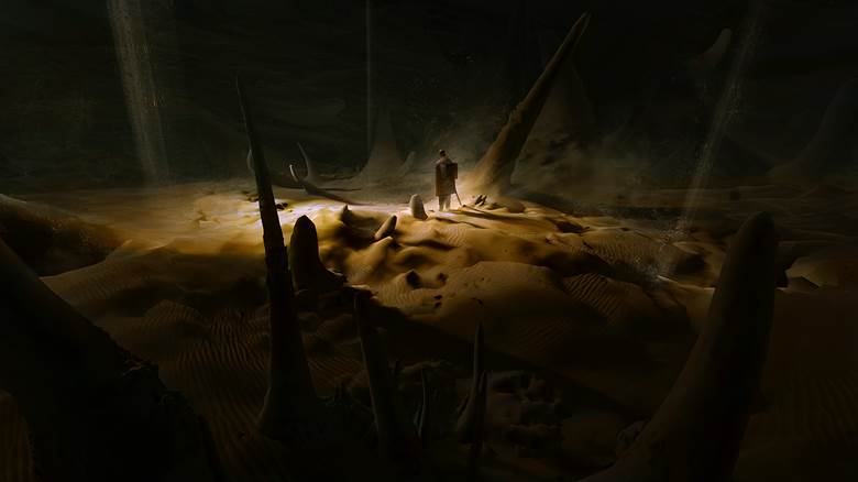 砂漠の地下空洞|シマモト的pixiv奇幻风景插画图片