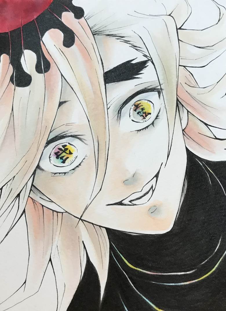 Douma, 鬼灭之刃, Twelve Demon Moons, copic马克笔, 手绘