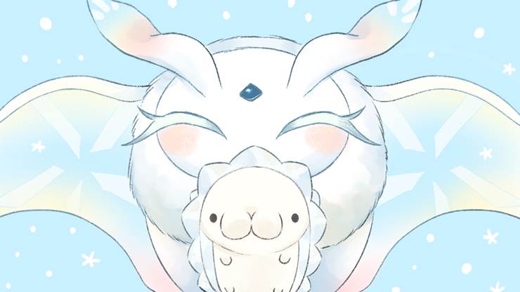 冰和虫属性的宝可梦雪绒蛾插画图片