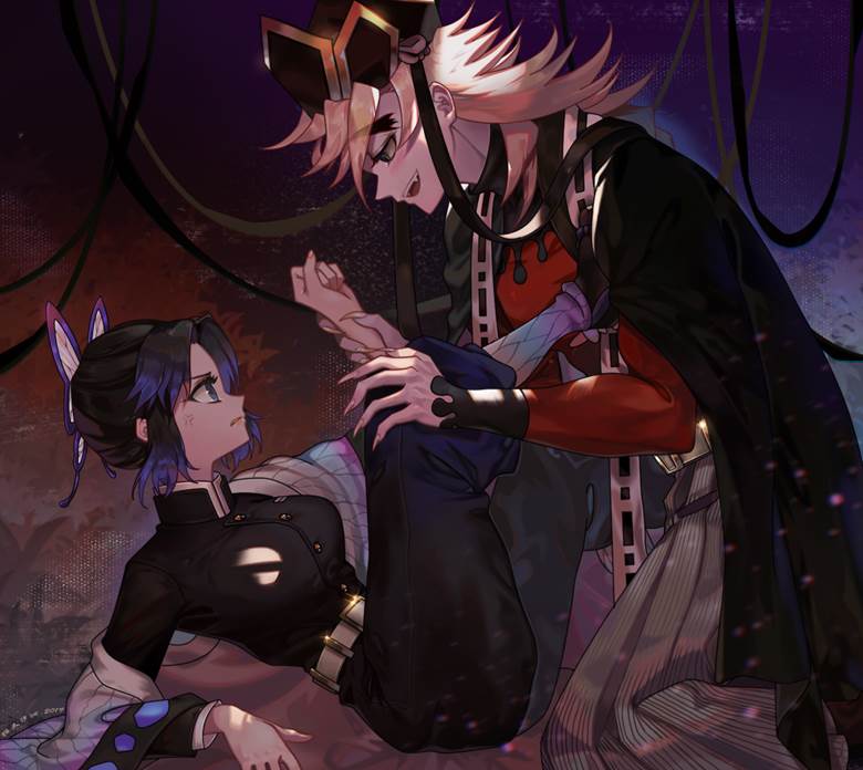 鬼灭之刃, 蝴蝶忍, Douma, Insect Pillar, 童磨×蝴蝶忍, Demon Slayer: Kimetsu no Yaiba 1000+ bookmarks